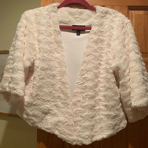 Faux fur evening jacket in Cream/ off white